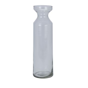 Fluted Vase - Glass - L12 x W12 x H40 cm - Clear