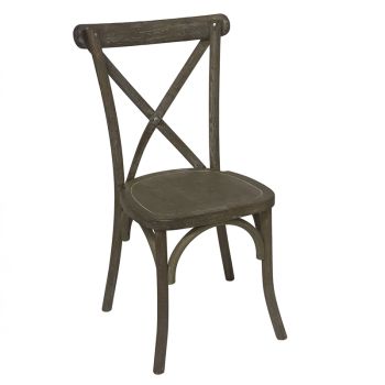 Cross Back Dining Chair - Oak - L41 x W45 x H90 cm - Brown