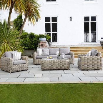 Amalfi Collection Outdoor Five Seater Set - Metal - L72 x W92 x H210 cm - Beige