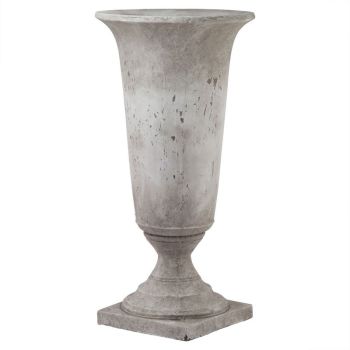 Tall Stone Effect Urn Planter - Ceramic - L41 x W41 x H82 cm