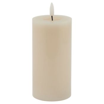 Luxe Collection Melt Effect LED Candle - Wax - L8 x W8 x H15 cm - Taupe