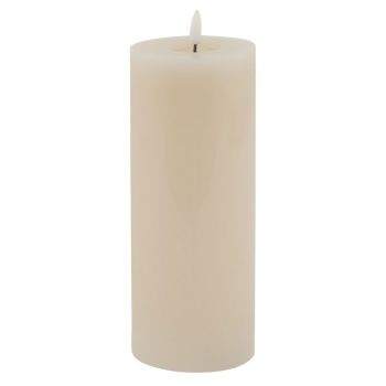 Luxe Collection Melt Effect LED Candle - Wax - L9 x W9 x H23 cm - Taupe