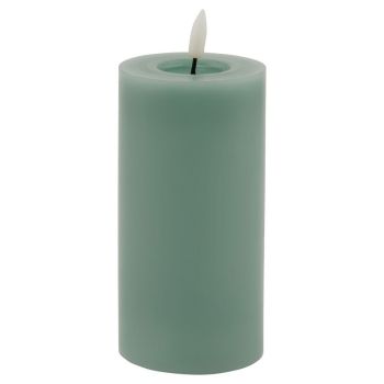 Luxe Collection Melt Effect LED Candle - Wax - L8 x W8 x H15 cm - Sage