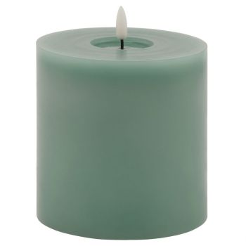 Luxe Collection Melt Effect LED Candle - Wax - L13 x W13 x H13 cm - Sage