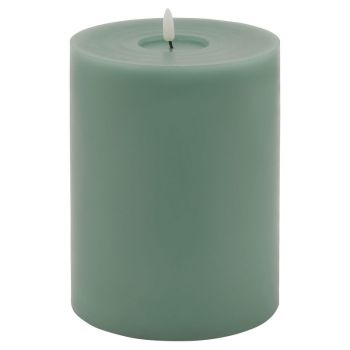 Luxe Collection Melt Effect LED Candle - Wax - L15 x W15 x H20 cm - Sage