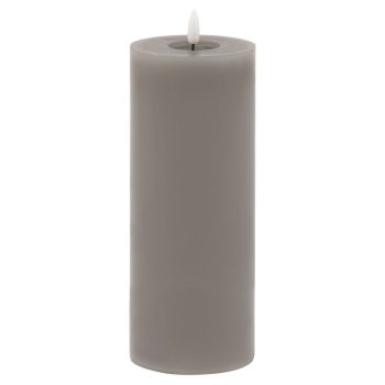 Luxe Collection Melt Effect LED Candle - Wax - L9 x W9 x H23 cm - Grey