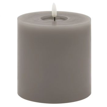 Luxe Collection Melt Effect LED Candle - Wax - L13 x W13 x H13 cm - Grey