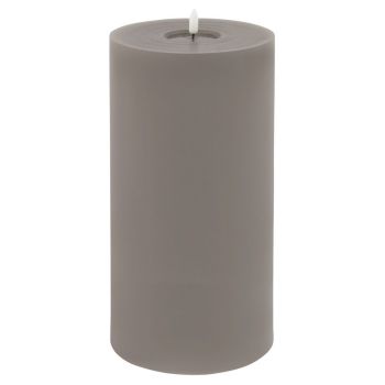 Luxe Collection Melt Effect LED Candle - Wax - L15 x W15 x H30 cm - Grey