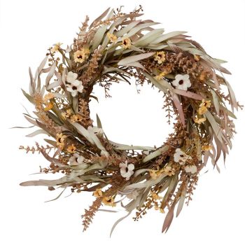 Amelie Wreath - Plastic - H55 cm - Cream