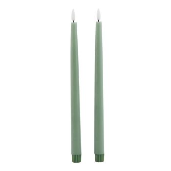 Luxe Collection LED Dinner Candles (Set of 2) - Wax - L2 x W2 x H25 cm - Sage