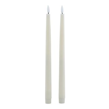 Luxe Collection LED Dinner Candles (Set of 2) - Wax - L2 x W2 x H25 cm - Taupe