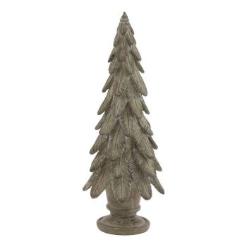 Large Spruce Tree Sculpture - Resin - L9 x W9 x H24 cm - Brown