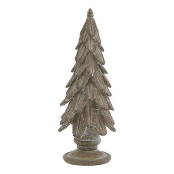 Medium Spruce Tree Sculpture - Resin - L6 x W6 x H16 cm - Brown