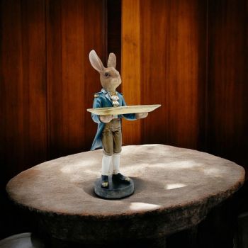 Rabbit Waiter Decorative Ornament - L22 x W27 x H51 cm