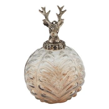 Coffee Ombre Collection Stag Bauble - Glass - L9 x W9 x H16 cm