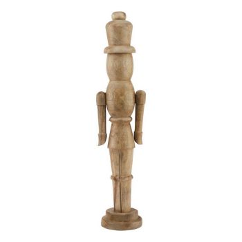 Natural Nutcracker Decoration - Wood - L10 x W12 x H50 cm - Brown