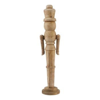 Natural Large Nutcracker Decoration - Wood - L12 x W14 x H60 cm - Brown