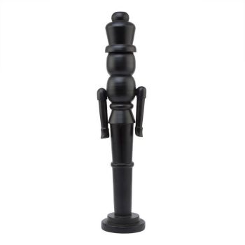 Minimalist Large Nutcracker Decoration - Metal/Wood - L12 x W14 x H60 cm - Black
