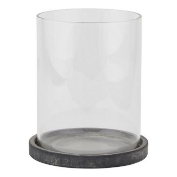 Amalfi Large Hurricane Lantern - Ceramic - L18 x W18 x H21 cm - Grey