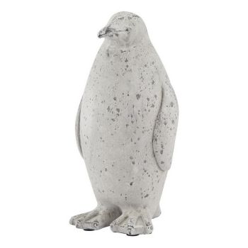 Medium Stone Effect Penguin Statue - Ceramic - L13 x W13 x H26 cm - Grey
