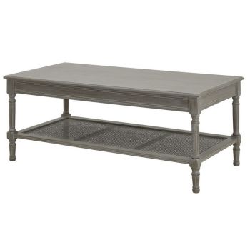 The Serene Rattan Collection Coffee Table - Wood - L60 x W120 x H48 cm - Grey