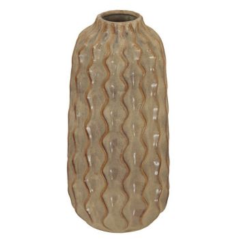 Sabbia Collection Medium Wave Vase - Ceramic - L18 x W18 x H39 cm - Brown