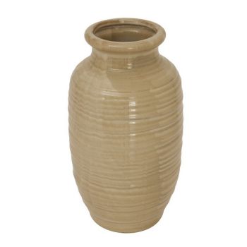 Sabbia Collection Tall Fluted Vase - Ceramic - L22 x W22 x H39 cm - Brown