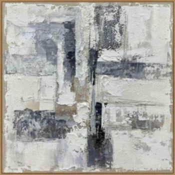Fusion Hand Painted Canvas in Frame - Wood - L5 x W100 x H100 cm - Brown
