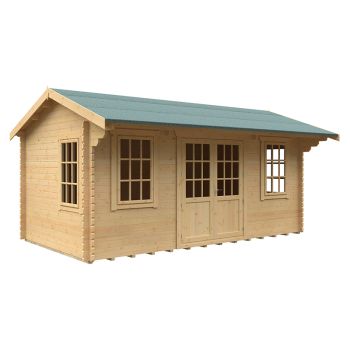 18x10 The Dalton 44mm Cabin - L535 x W295 x H282.9 cm - Solid Wood/Softwood/Pine - Natural