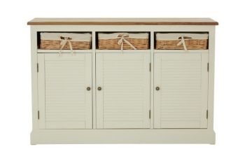 Dorset Sideboard - Wood - L40 x W122 x H66 cm - Cream