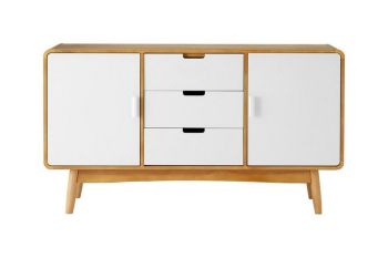 Malmo Sideboard - Wood - L40 x W135 x H75 cm - White/Natural
