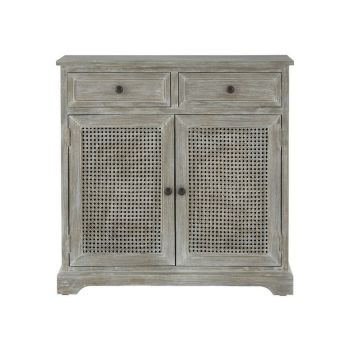 Heritage Lattice Door Cabinet - Wood - L34 x W81 x H81 cm - Slate Grey