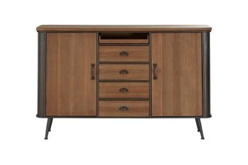 Trinity Four Drawer Cabinet - Metal/Wood - L46 x W159 x H84 cm - Brown