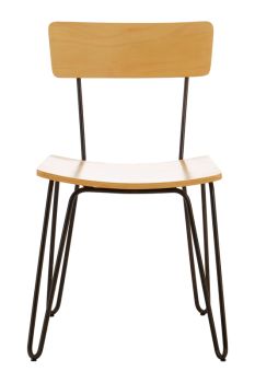 District Dining Chair - Metal/Wood - L54 x W50 x H79 cm - Black/Yellow