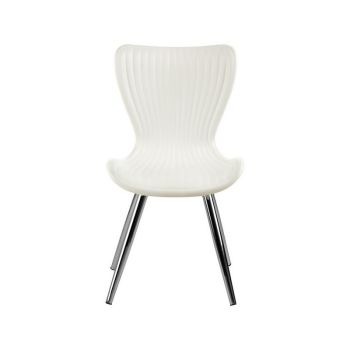 Stockholm Dining Chair - Metal/Synthetic - L49 x W45 x H79 cm - Black/White