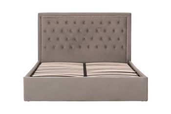 Hannah Kingsize Ottoman Bed - Metal/Wood/Textile - L216 x W158 x H110 cm - Beige