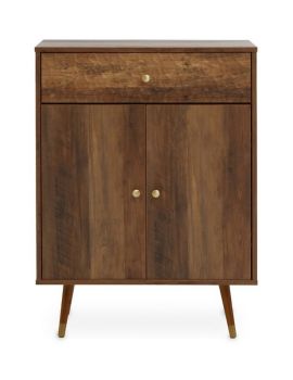 Frida Two Door One Drawer Cabinet - Wood - L35 x W70 x H94 cm - Brown