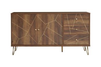 Flori Sideboard - Metal/Wood - L39 x W150 x H81 cm - Brown