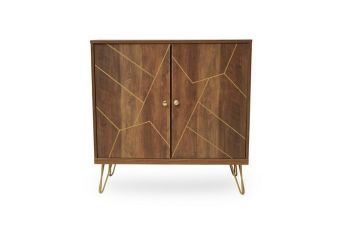 Flori Two Door Sideboard - Metal/Wood - L39 x W80 x H80 cm - Natural