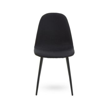 Salford Dining Chair - Textile/Synthetic/Metal - L52 x W44 x H89 cm - Black/Grey