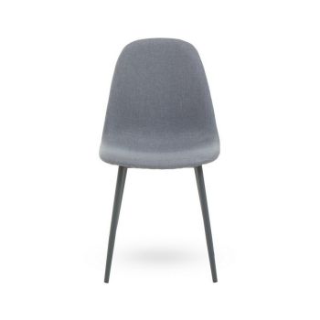 Salford Dining Chair - Metal/Textile/Synthetic - L52 x W44 x H89 cm - Grey