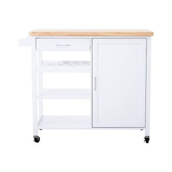 Frankfurt Kitchen Trolley - Wood - L48 x W105 x H89 cm - White/Natural