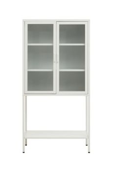 Acier Two Door Cabinet with Shelf - Metal - L35 x W75 x H150 cm - White