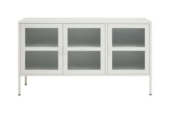 Acier Three Door Sideboard - Metal - L45 x W140 x H80 cm - White