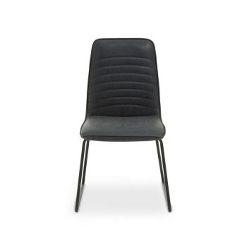 New Foundry Leather Chair - Wood/Metal/Textile/Synthetic - L57 x W46 x H87 cm - Black