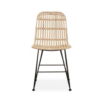 Lagom Dining Chair - Wood/Metal - L56 x W44 x H86 cm - Black/Natural