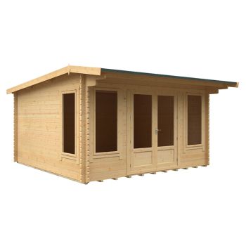 14x14 The Jacob 44mm Cabin - L415 x W415 x H247 cm - Solid Wood/Softwood/Pine - Natural