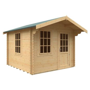 10x10 The Carrington 28mm Cabin - L295 x W295 x H261.6 cm - Solid Wood/Softwood/Pine - Natural