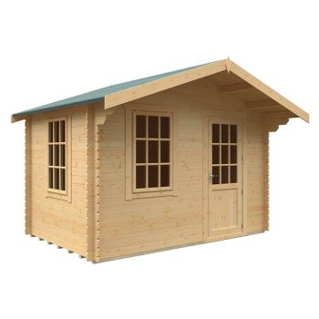 8x12 The Carrington 28mm Cabin - L235 x W355 x H271.9 cm - Solid Wood/Softwood/Pine - Natural