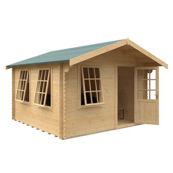 12x12 The Carrington 28mm Cabin - L355 x W355 x H271.9 cm - Solid Wood/Softwood/Pine - Natural